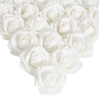 White glitter artificial roses 25pcs with stem for wedding bridal bouquet party decor