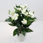 White artificial greenery bouquet for patio hanging basket porch garden pot decor