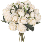 White artificial rose peony flower bunches 2 packs for DIY wedding home decor event