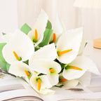 White artificial calla lily bouquet set of 3 for bridal wedding decoration