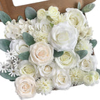 White artificial dahlia flowers bulk for DIY wedding bouquet party centerpiece home decor