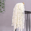 White artificial orchid hanging hydrangea vine set of 10 for wedding party home decor