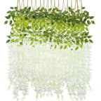 White artificial wisteria vine garland 12pcs 3.6ft for wedding arch garden home decor
