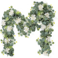 White dahlia flower vine hanging floral garland for wedding arch bedroom home wall backdrop room decor