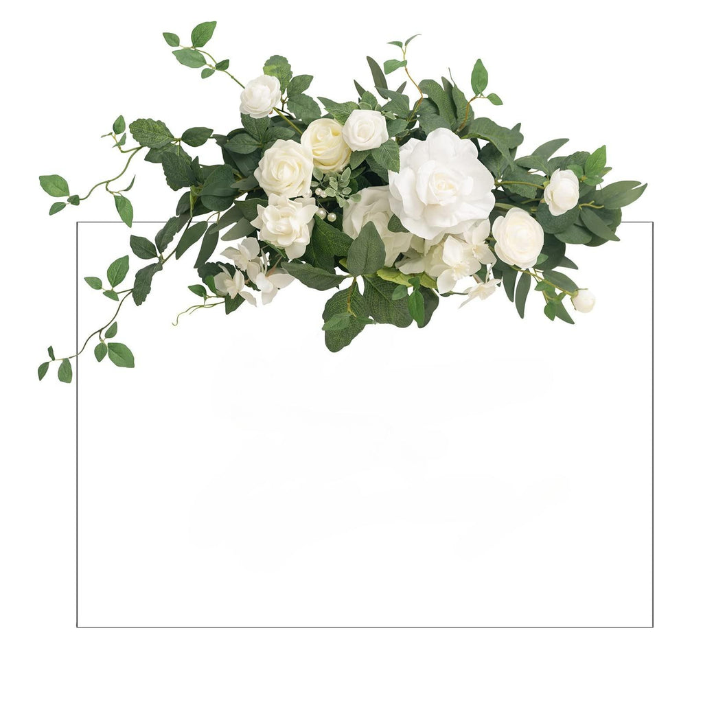 White Flower Backdrop Garland for modern home decor by IPOPU