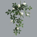 White artificial rose vine garland for wedding wall and home decor
