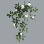 White artificial rose vine garland for wedding wall and home decor
