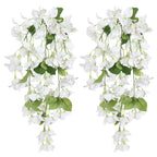 Artificial Bougainvillea Hanging Flowers 2pcs | UV Resistant Silk Vine for Garden Yard Porch Patio Wedding & Home Outdoor Decor in Pink Purple White Blue Orange