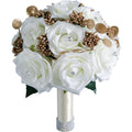 White rose wedding bouquet for bride bridesmaid wedding ceremony prom party decoration
