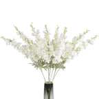 White artificial delphinium larkspur 8pcs 33.5in long stem for tall vase wedding decor