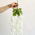White artificial wisteria hanging flower garland 3 pack for wedding arch party backdrop home decor