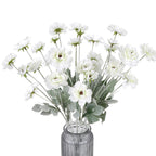 White faux ranunculus peony flowers 8pcs for wedding home decor table arrangements bridal shower
