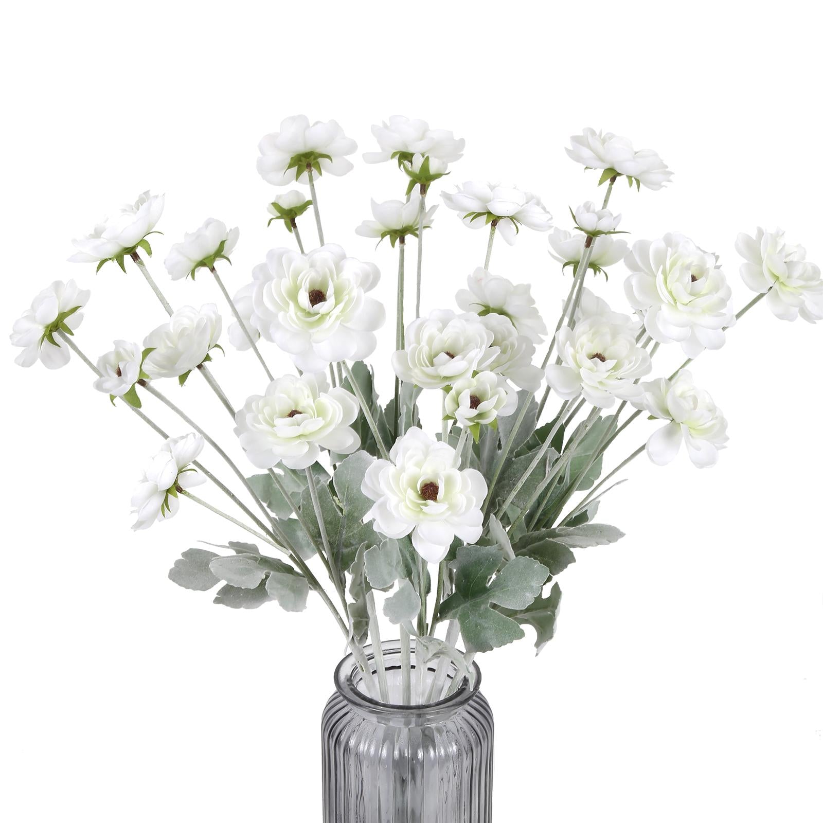 White faux ranunculus peony flowers 8pcs for wedding home decor table arrangements bridal shower