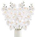 White artificial phalaenopsis orchid 4pcs 37.4in real touch stems for home decor wedding