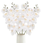 White artificial phalaenopsis orchid 4pcs 37.4in real touch stems for home decor wedding