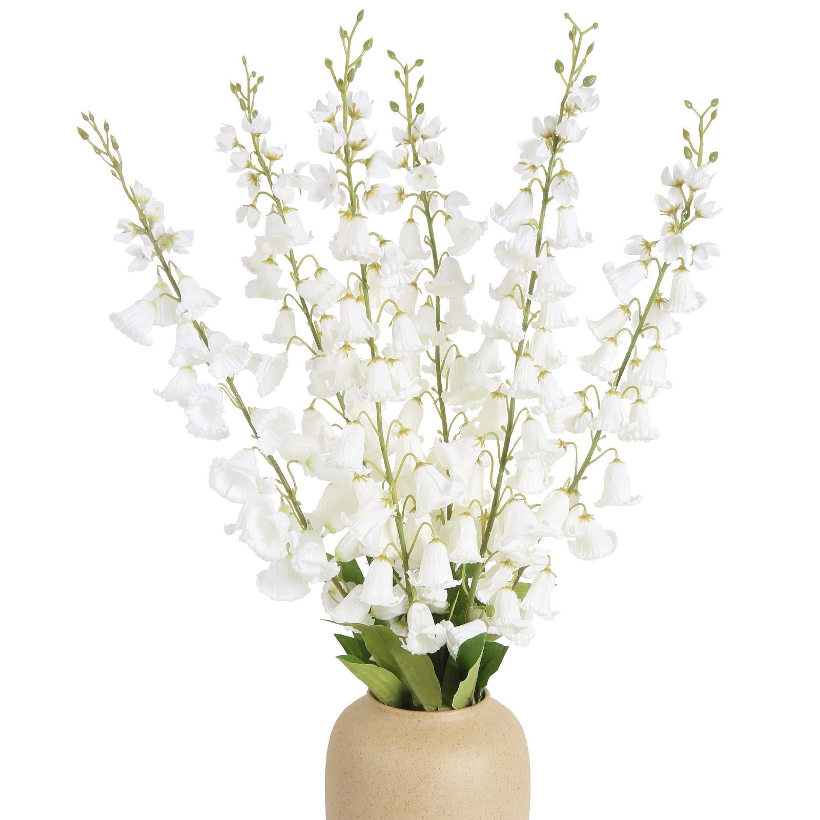 White artificial lily of the valley 6pcs 37in bouquet for wedding bridal party home decor