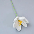 White crochet flowers handmade bouquet decorative floral arrangement room anniversary gift