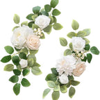 White rustic artificial flowers for wedding arch welcome sign birthday anniversary ceremony decor