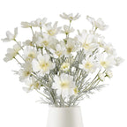 White artificial cosmos wildflowers 6pcs 24 inch for wedding party home kitchen decoration