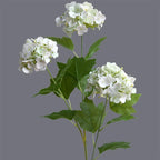 White faux hydrangea blooms 5pcs artificial flowers for home office wedding party decor