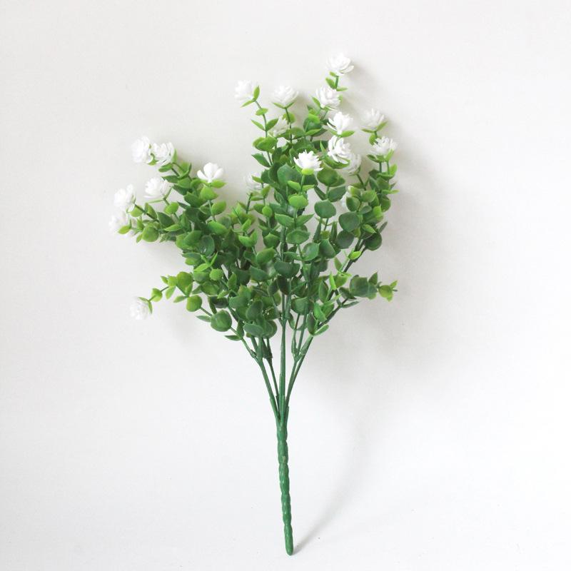 White artificial eucalyptus lotus fake flowers 4pcs for wedding flower wall home decor