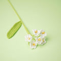 White handmade wool crochet hydrangea forget-me-not flower gift vase decor