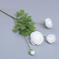 White artificial ranunculus flowers set of 4 with real touch stems for home decor
