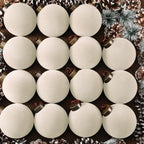 White Velvet Christmas Ball Ornaments Bulk Shatterproof for flocked xmas tree by IPOPU