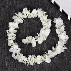 White artificial orchid cherry blossom vine handmade hanging garland for wedding decoration