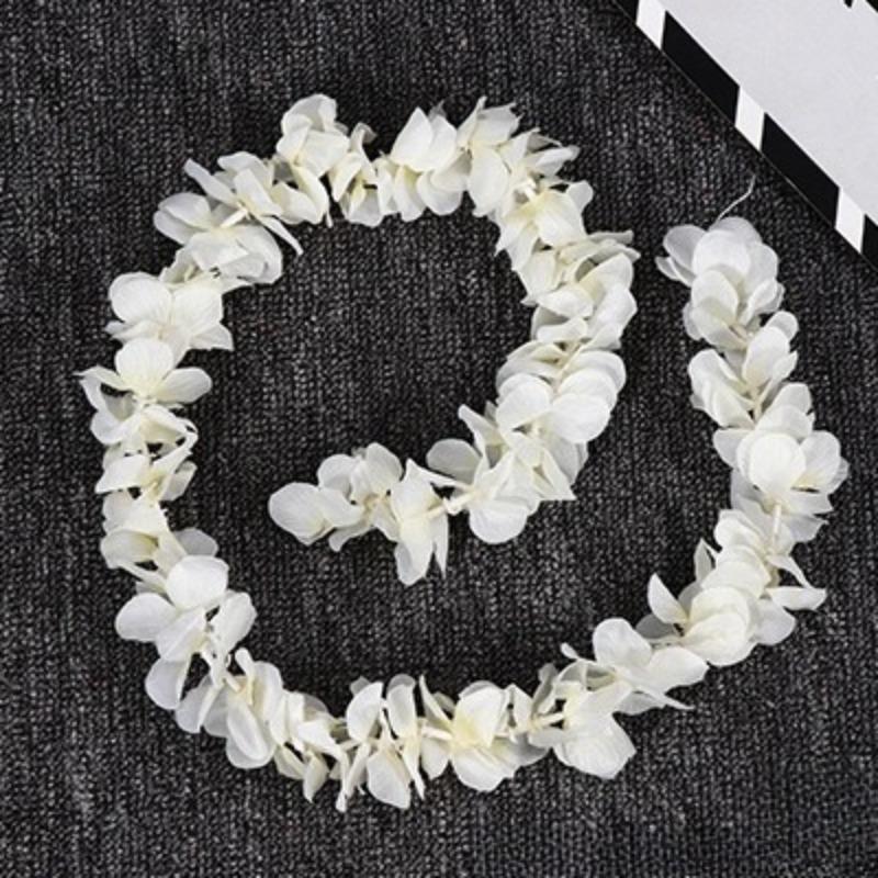 White artificial orchid cherry blossom vine handmade hanging garland for wedding decoration