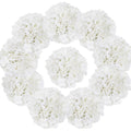 White artificial hydrangea flower heads 10pcs for wedding centerpiece bouquet DIY decor