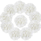 White artificial hydrangea flower heads 10pcs for wedding centerpiece bouquet DIY decor