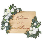 White Flowers for Wedding Welcome Sign & Arch for ceremony backdrop by IPOPU