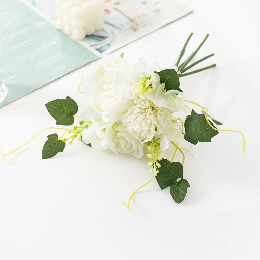 White artificial flowers 2 bouquets set for DIY wedding party home decor baby shower