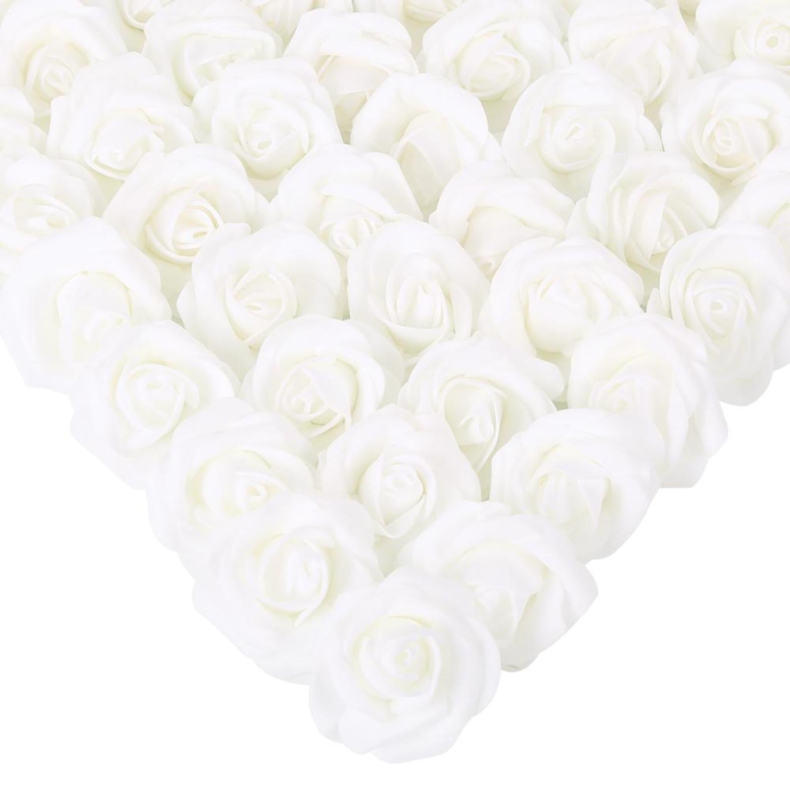 White artificial stemless foam rose heads 200pcs for wedding DIY party home decor