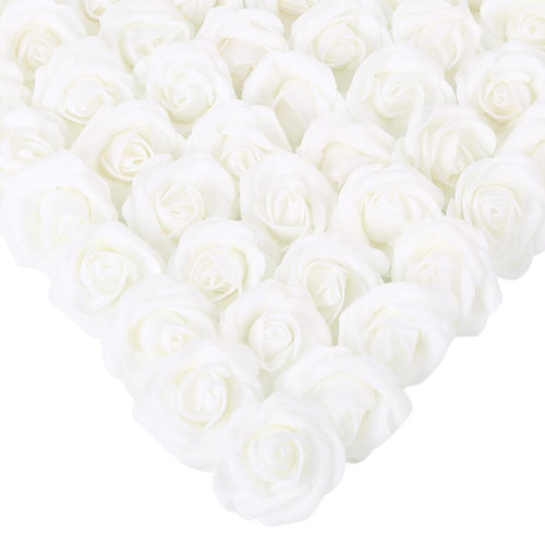 White artificial stemless foam rose heads 200pcs for wedding DIY party home decor