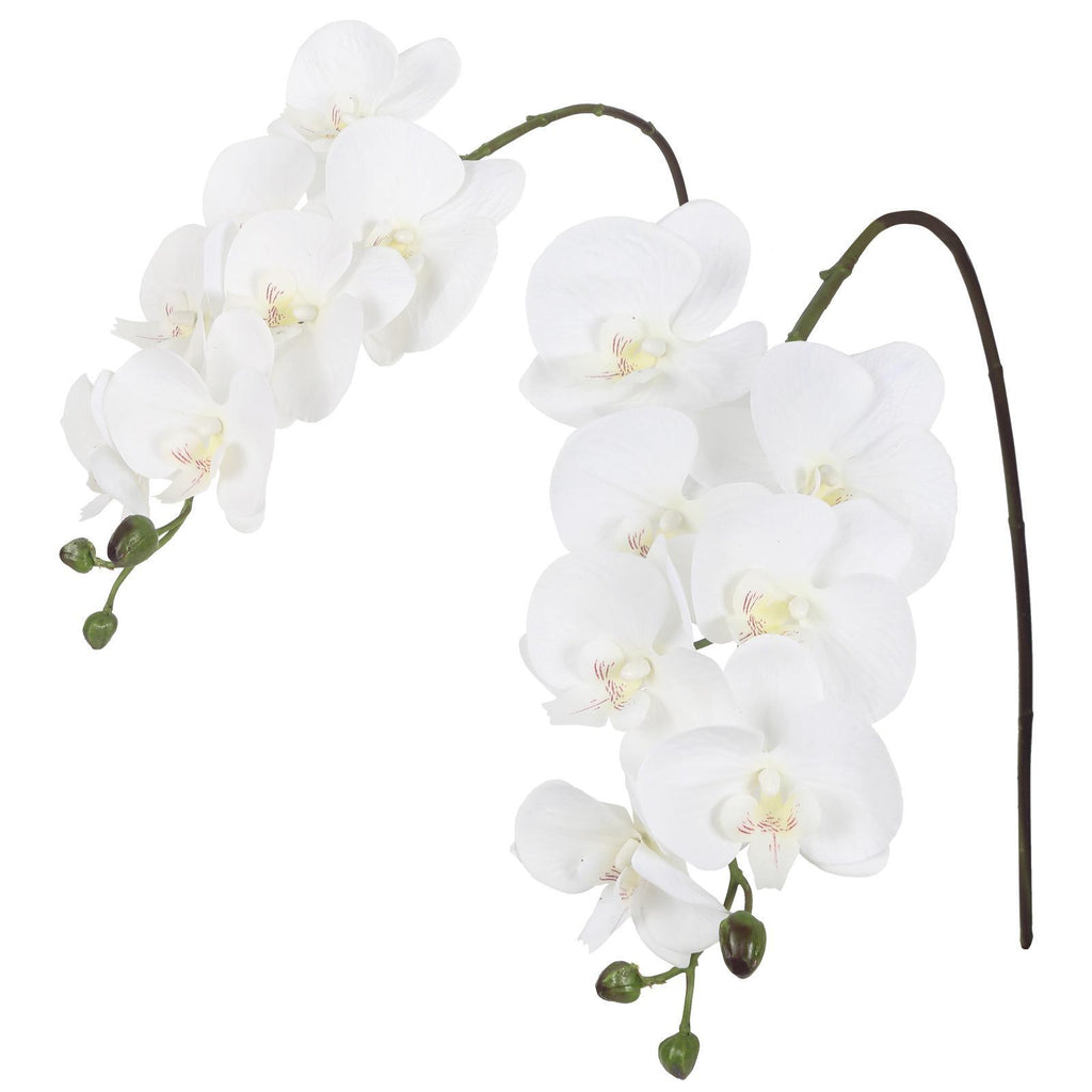 White real touch phalaenopsis orchid branches 34 inch 2pcs for wedding home party bridal shower decor
