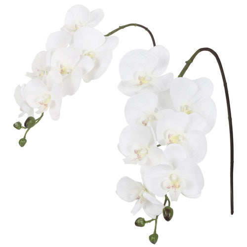 White real touch phalaenopsis orchid branches 34 inch 2pcs for wedding home party bridal shower decor