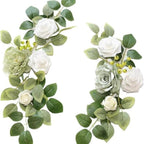 White green rustic artificial flowers for wedding arch welcome sign birthday anniversary ceremony decor