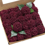 Wine red foam artificial flowers 25pcs for wedding centerpiece graduation party home decor