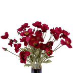 Wine red handmade artificial faux blooms 10pcs for home wedding holiday DIY decor