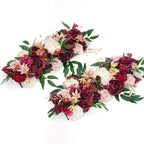Wine red artificial floral swag garland wedding arch table runner centerpiece decor