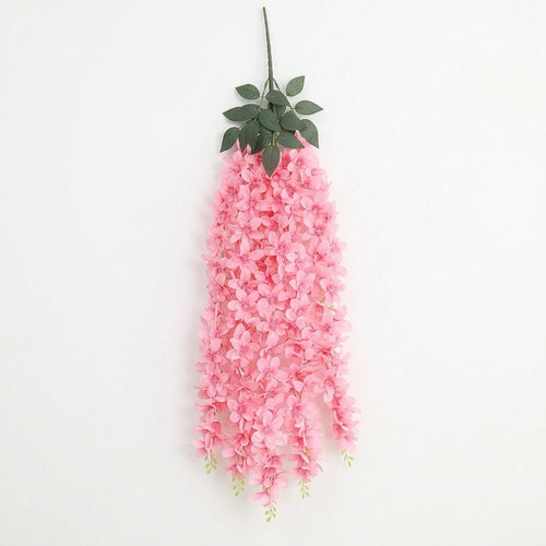 Red Wisteria Hanging Flowers Dense Vine Garland 2pcs for 6 colors for wedding by IPOPU