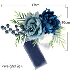 Dusty blue wrist flower corsage 2pcs for wedding bridesmaid anniversary prom formal dinner