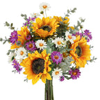 Yellow artificial sunflower bouquet for wedding centerpiece bridal bouquet fall arrangement and home decoration

