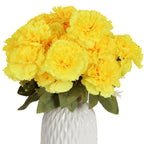 Yellow 21-head artificial carnation stems for DIY wedding bouquet table centerpiece home party decor