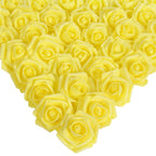 Yellow artificial stemless foam rose heads 200pcs for wedding DIY party home decor