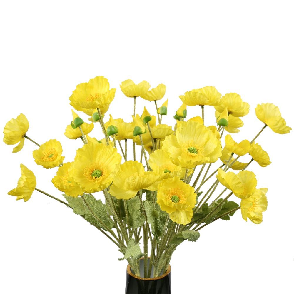 Yellow handmade artificial faux blooms 10pcs for home wedding holiday DIY decor