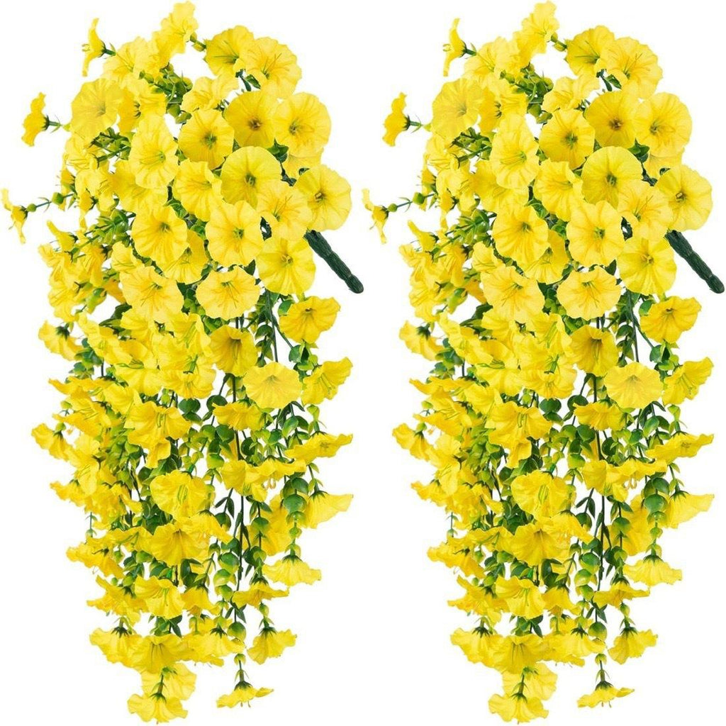 Yellow Eucalyptus & Morning Glory Wall Hanging for home porch garden by IPOPU