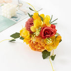 Yellow artificial flowers 2 bouquets set for DIY wedding party home decor baby shower